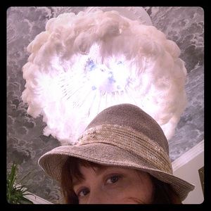 Taupe Eugenia Kim Hat with sequin band, with tags